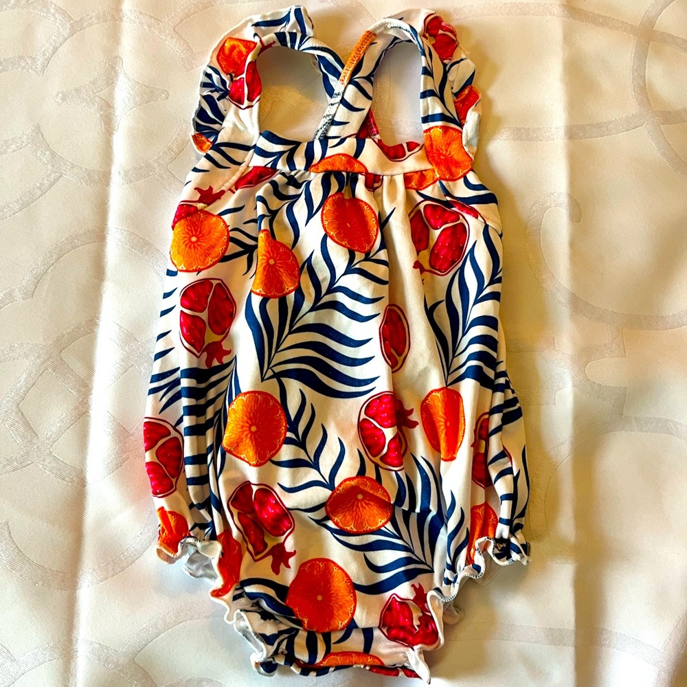 Mila & Rose - pomegranate & orange romper 🍊 6-12 month